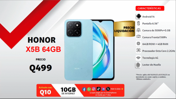 HONOR X5B 64GB CLARO