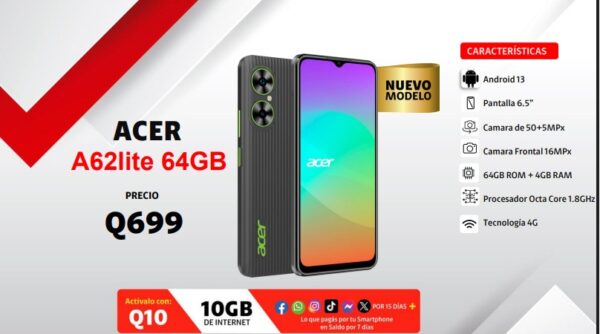 ACER A62lite 64GB CLARO