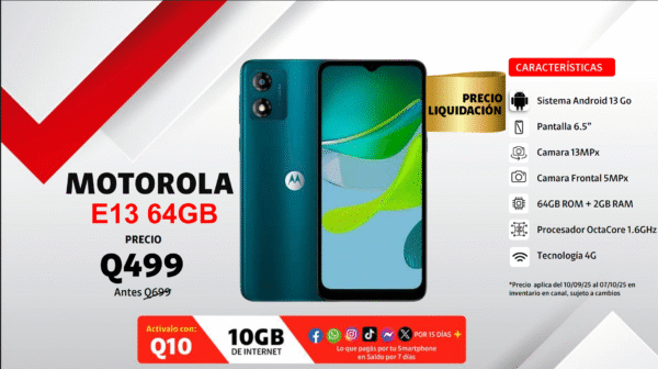MOTOROLA E13 64GB CLARO