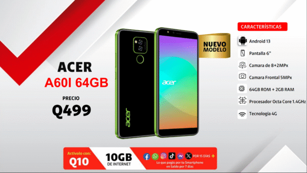 ACER A60I 64GB CLARO
