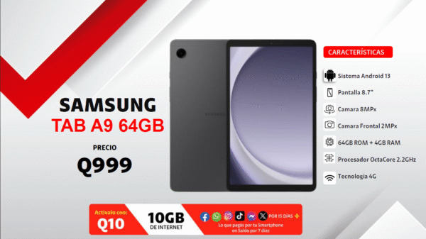 SAMMSUNG TAB A9 64GB CLARO