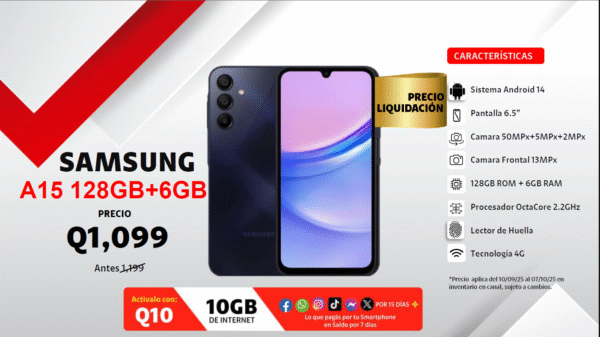 SAMSUNG A15 128GB+6GB CLARO